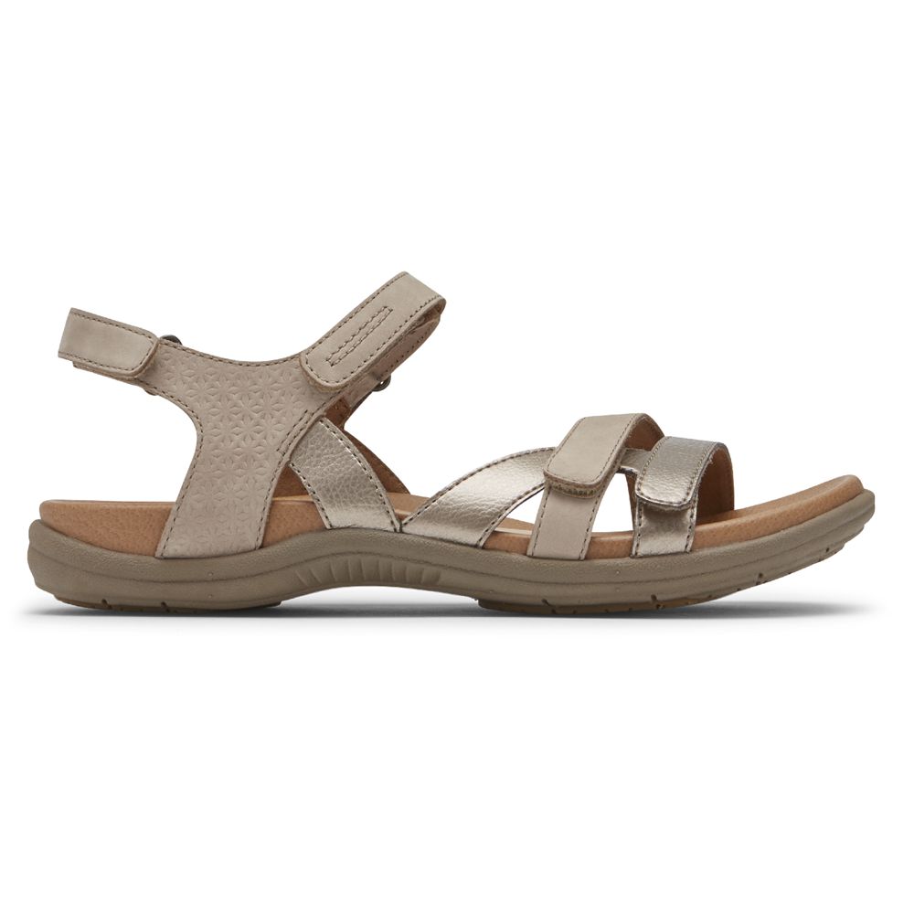 Rockport Cobb Hill Rubey 3-Strap - Womens Sandals - Taupe - NZ (YML-871256)